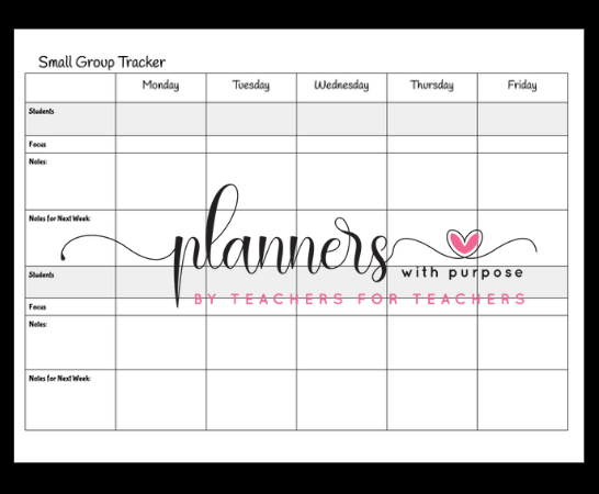 Small Group Data Notebook